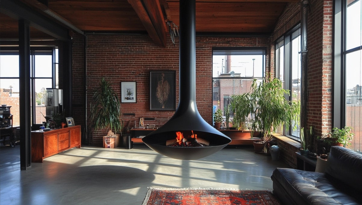 cheminées modernes loft